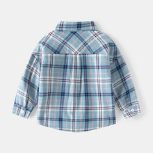 Carregar imagem no visualizador da galeria, Camisa celeste a cuadros
