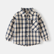 Cargar imagen en el visor de la galería, Camisa cuadrille blanco con negro y rayas amarillo
