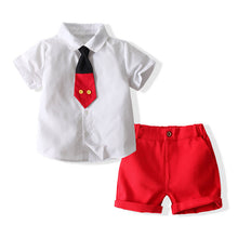 Cargar imagen en el visor de la galería, Camisa con corbata y short rojo estilo Mickey
