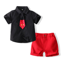Cargar imagen en el visor de la galería, Camisa con corbata y short rojo estilo Mickey
