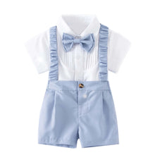 Carregar imagem no visualizador da galeria, Camisa blanca con moño y short con tirante

