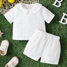 Carregar imagem no visualizador da galeria, Camisa con botones atrás y short blanco
