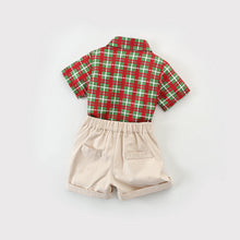 Carregar imagem no visualizador da galeria, Camisa a cuadros con short y moño
