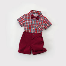 Carregar imagem no visualizador da galeria, Camisa a cuadros con short y moño
