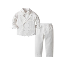 Carregar imagem no visualizador da galeria, Camisa con chaleco, moño y pantalón blanco
