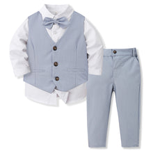 Carregar imagem no visualizador da galeria, Camisa blanca con moño, chaleco y pantalón
