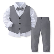 Carregar imagem no visualizador da galeria, Camisa blanca con moño, chaleco y pantalón
