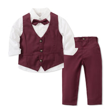 Carregar imagem no visualizador da galeria, Camisa blanca con moño, chaleco y pantalón
