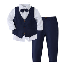 Carregar imagem no visualizador da galeria, Camisa blanca con moño, chaleco y pantalón
