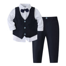 Carregar imagem no visualizador da galeria, Camisa blanca con moño, chaleco y pantalón
