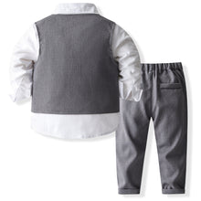 Carregar imagem no visualizador da galeria, Camisa blanca con moño bordo, chaleco y pantalón
