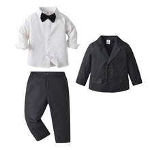 Carregar imagem no visualizador da galeria, Camisa blanca con blazer, moño y pantalón negro
