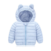 Carregar imagem no visualizador da galeria, Campera de pluma con capucha y orejas
