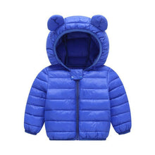 Carregar imagem no visualizador da galeria, Campera de pluma con capucha y orejas
