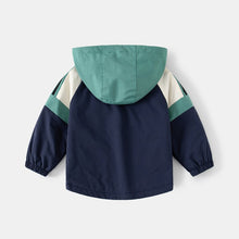 Carregar imagem no visualizador da galeria, Campera rompeviento de tres colores con capucha y forro polar
