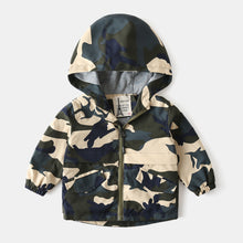 Cargar imagen en el visor de la galería, Campera rompeviento camuflado con capucha
