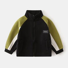 Carregar imagem no visualizador da galeria, Campera micro polar con mangas verde y blanco
