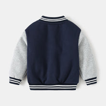 Cargar imagen en el visor de la galería, Campera tipo moletón azul marino con gris
