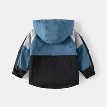 Carregar imagem no visualizador da galeria, Campera rompeviento de tres colores con capucha y forro polar
