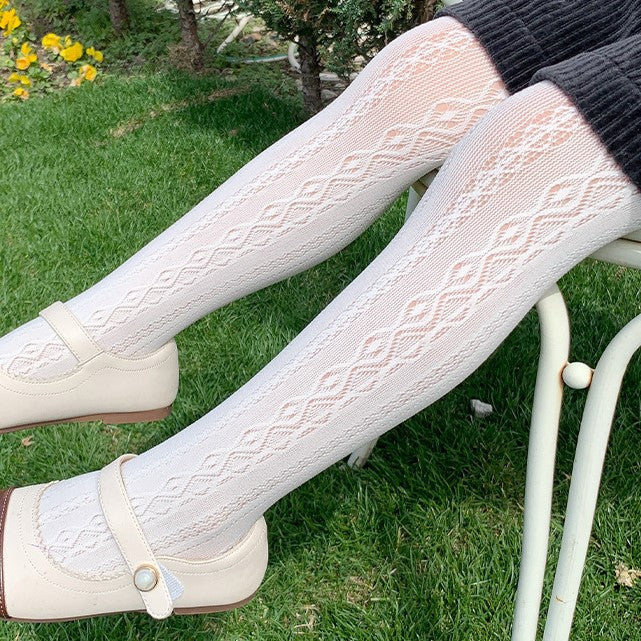 Pantimedias con abertura blanco