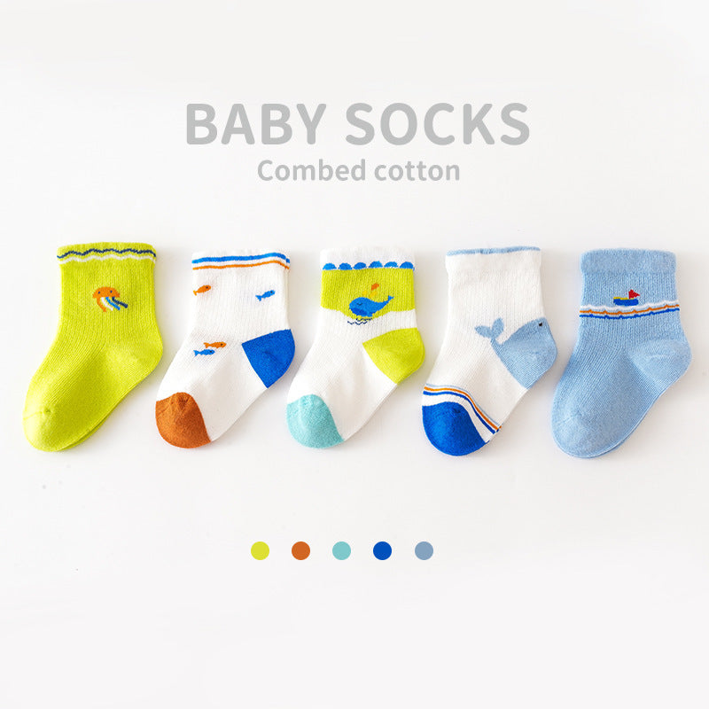 Pack de 5 medias con estampas de animales del mar