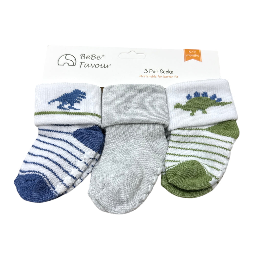 Pack de 3 medias con diseños de dino