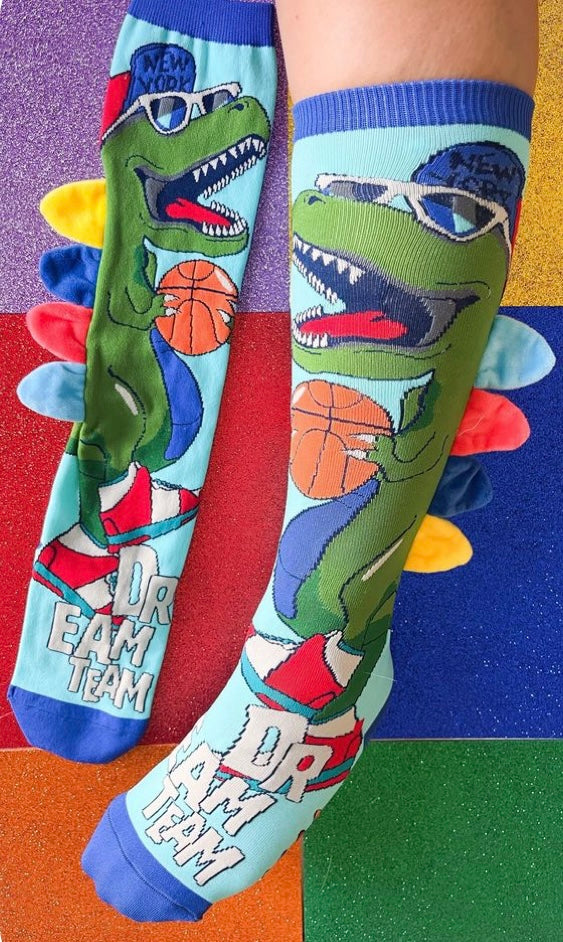Medias largas de dino coloridos