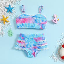 Cargar imagen en el visor de la galería, Traje de baño estilo sirena  colorido con encajes
