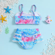 Cargar imagen en el visor de la galería, Traje de baño estilo sirena  colorido con encajes

