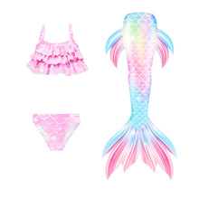 Carregar imagem no visualizador da galeria, Traje de baño de Sirena tipo crop con escamas (Incluye cola de Sirena con aletas )
