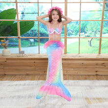 Carregar imagem no visualizador da galeria, Traje de baño colorido  de Sirena  con escamas (Incluye cola de Sirena)
