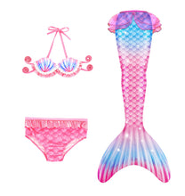Carregar imagem no visualizador da galeria, Traje de baño colorido  de Sirena  con escamas (Incluye cola de Sirena)
