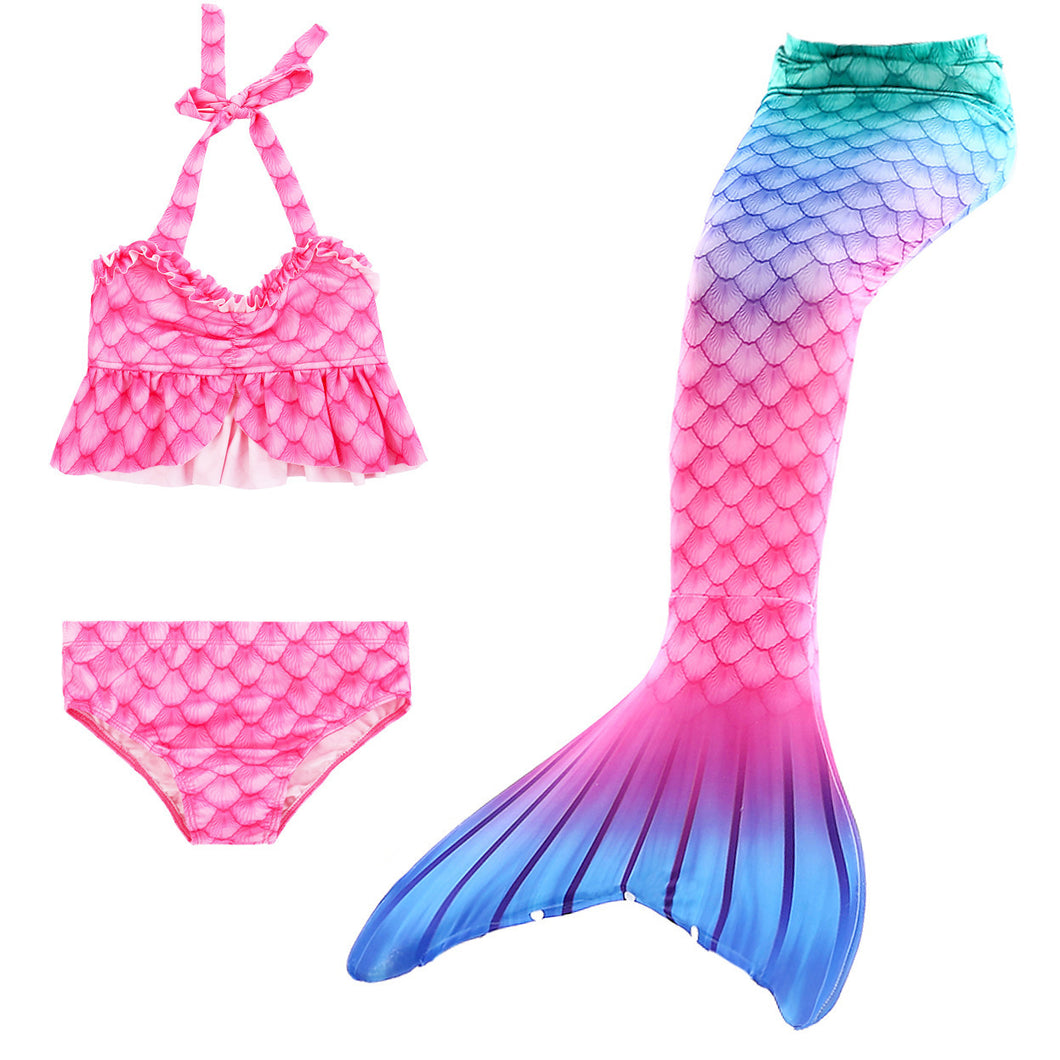 Traje de baño colorido  de Sirena  con escamas (Incluye cola de Sirena)