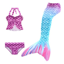 Carregar imagem no visualizador da galeria, Traje de baño colorido  de Sirena  con escamas (Incluye cola de Sirena)
