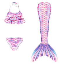 Carregar imagem no visualizador da galeria, Traje de baño atado hombro y espalda estilo Sirena con escamas
