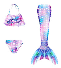 Carregar imagem no visualizador da galeria, Traje de baño atado hombro y espalda estilo Sirena con escamas
