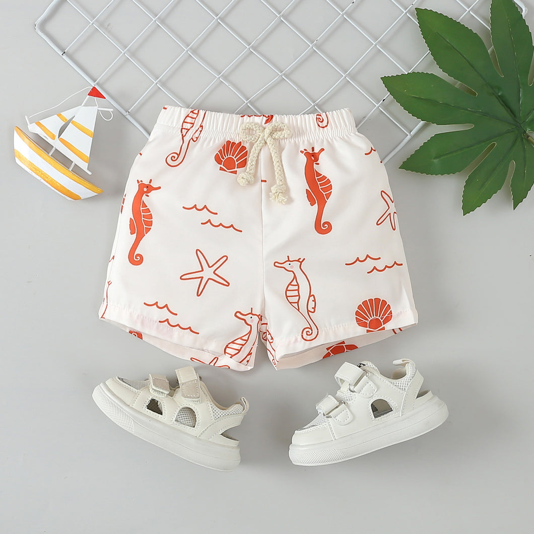 Traje de baño blanco con estampas de Caballito del mar
