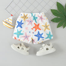 Carregar imagem no visualizador da galeria, Traje de baño blanco con estampas de estrellas del mar coloridos
