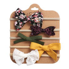 Carregar imagem no visualizador da galeria, Pack de 5 vinchas con moños y flores
