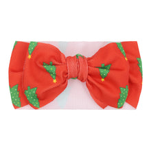 Carregar imagem no visualizador da galeria, Vincha con moño estampado de navidad
