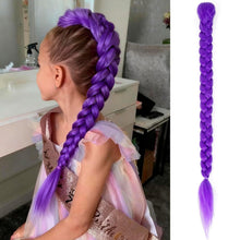 Carregar imagem no visualizador da galeria, Extensión de trenzas con clip lila estilo Rumi de las guerreras Kpop / Huntrix (70cm)
