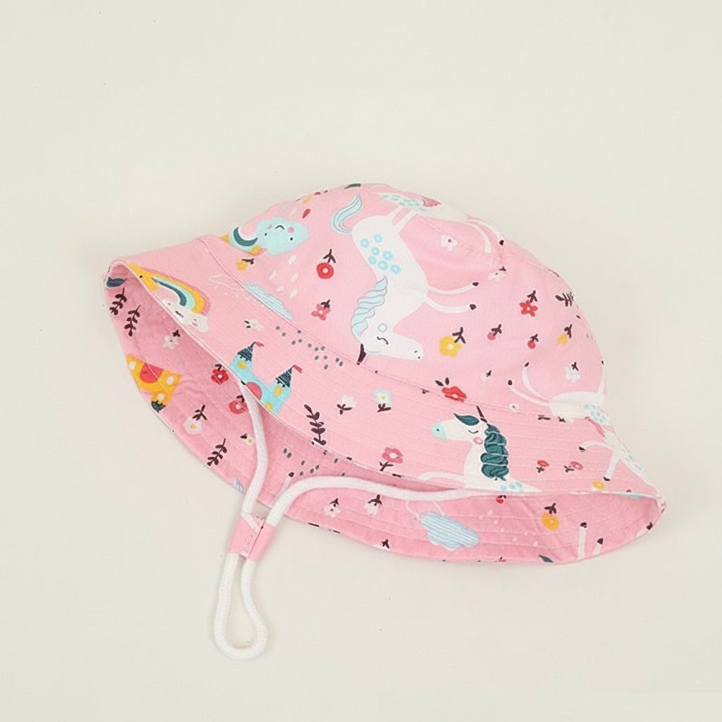 Sombrero de playa rosa de unicornio