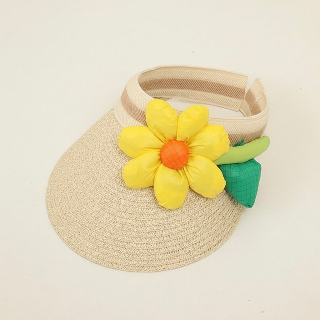 Visera de playa con detalle de flor