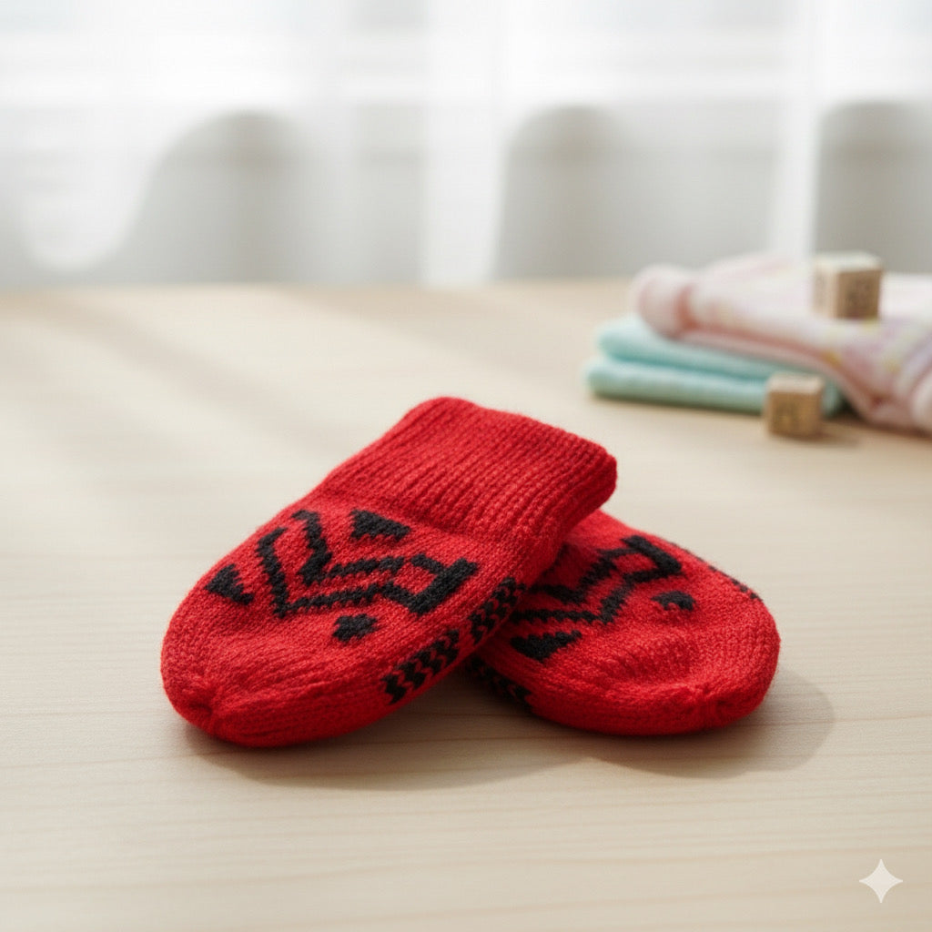 Guantes manoplas de hilo con detalles