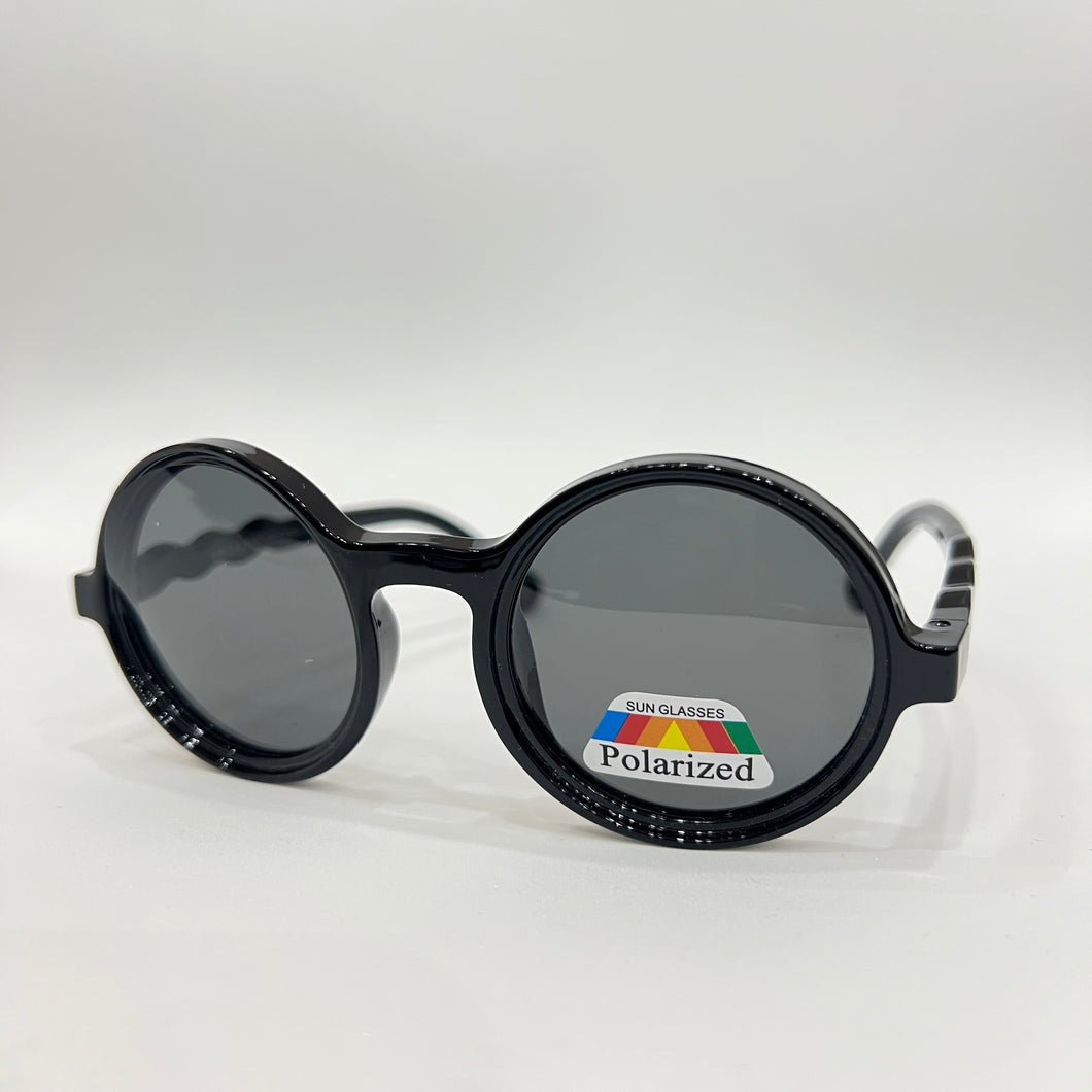 Gafas de sol circular negro