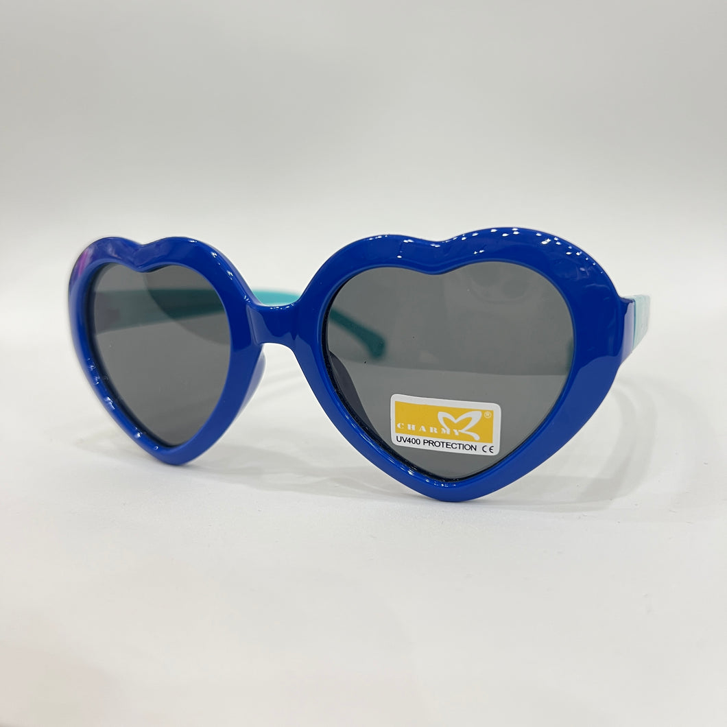 Gafas de sol estilo corazón azul con celeste
