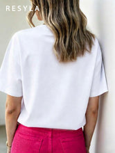 Carregar imagem no visualizador da galeria, Camiseta de mujer, camiseta de manga corta con gráfico de estilo casual de calle, top de verano lindo (S)
