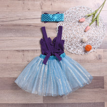 Cargar imagen en el visor de la galería, Vestido body con lentejuelas y tutu de sirena, incluye vincha
