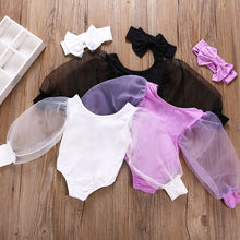 Carregar imagem no visualizador da galeria, Body con manga transparente y vincha
