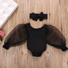 Carregar imagem no visualizador da galeria, Body con manga transparente y vincha
